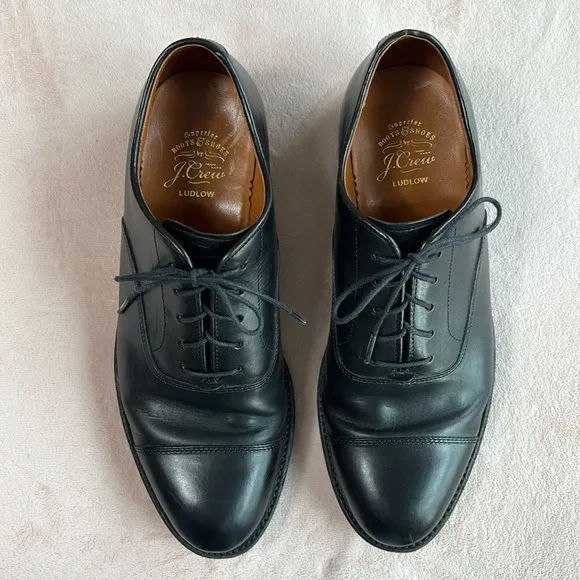 J.Crew Ludlow Cap Toe Leather Oxfords Black Size 7