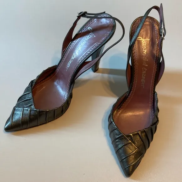 Jean-Michel Cazabat Pewter Slingback Pumps