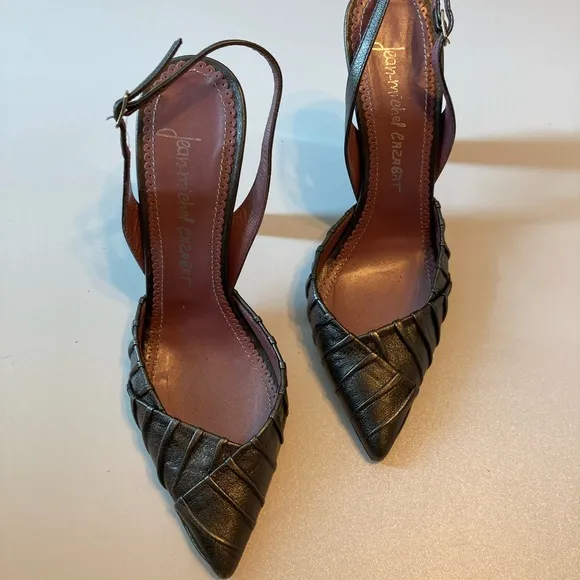 Jean-Michel Cazabat Pewter Slingback Pumps