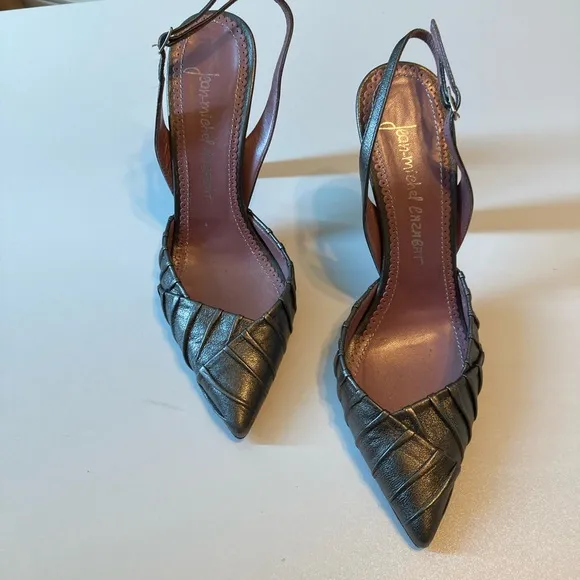 Jean-Michel Cazabat Pewter Slingback Pumps