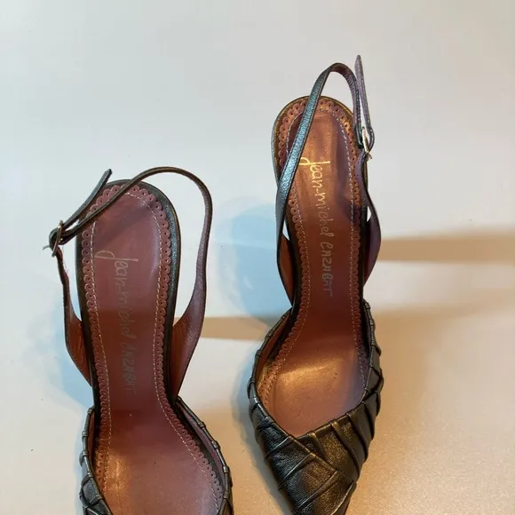 Jean-Michel Cazabat Pewter Slingback Pumps