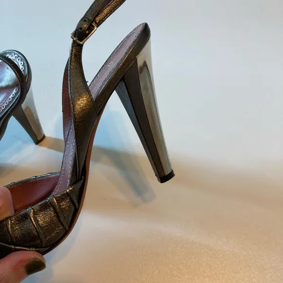 Jean-Michel Cazabat Pewter Slingback Pumps