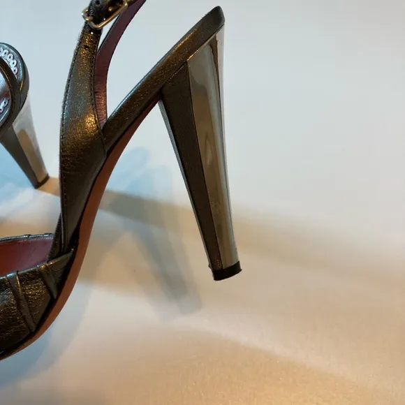 Jean-Michel Cazabat Pewter Slingback Pumps