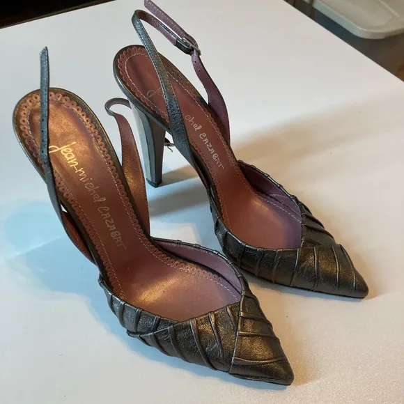 Jean-Michel Cazabat Pewter Slingback Pumps