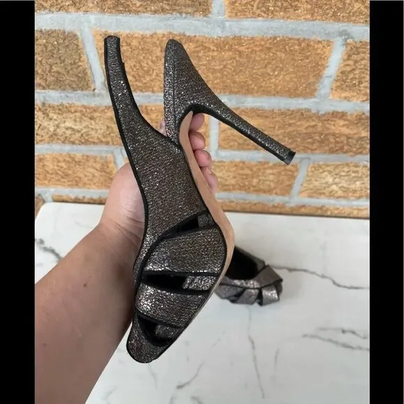 Jean Michel Cazabat Copper Sparkle Slingback Heels size 9.5