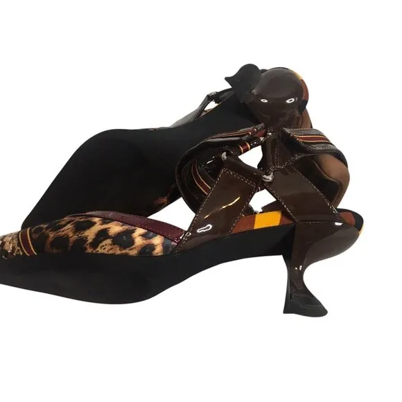 Jeffrey Campbell Atrophy 2 Beige Snake Cheetah Pointed Toe Low Heel Pumps Sz 8.5
