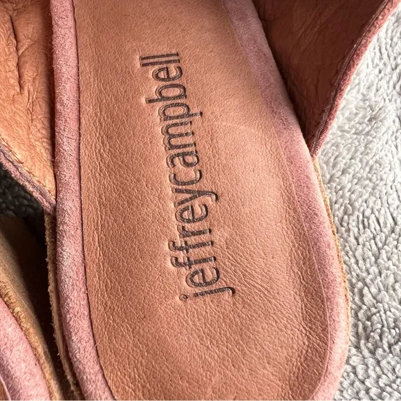 Jeffrey Campbell Cyrus Bow Suede Leather Slip-On Block Heel Mules Rose Pink 8.5