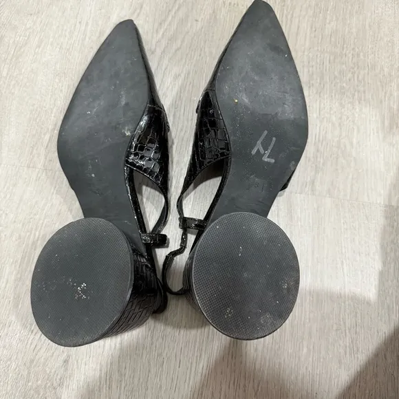 Jeffrey Campbell Heels Ferway Slingback Pump in Black Crocodile