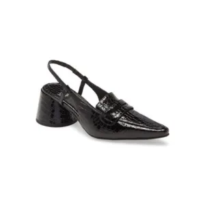 Jeffrey Campbell Heels Ferway Slingback Pump in Black Crocodile
