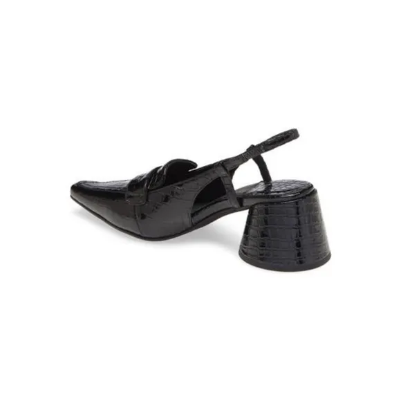 Jeffrey Campbell Heels Ferway Slingback Pump in Black Crocodile