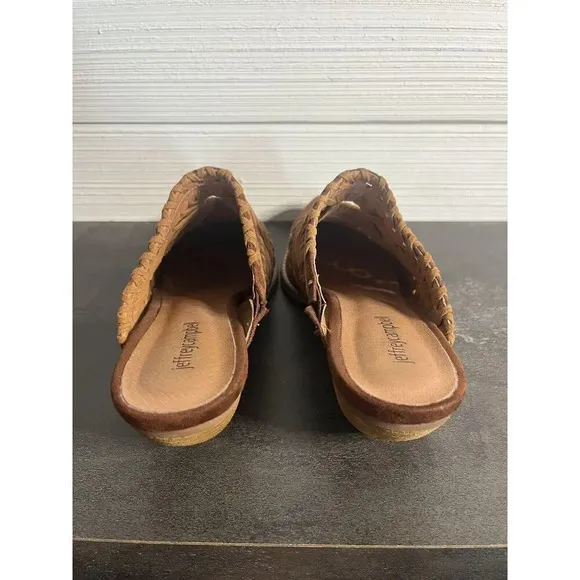 JEFFREY CAMPBELL NEW Mules Shoes Size 8.5 Brown Suede Pointed Toe Block Heel