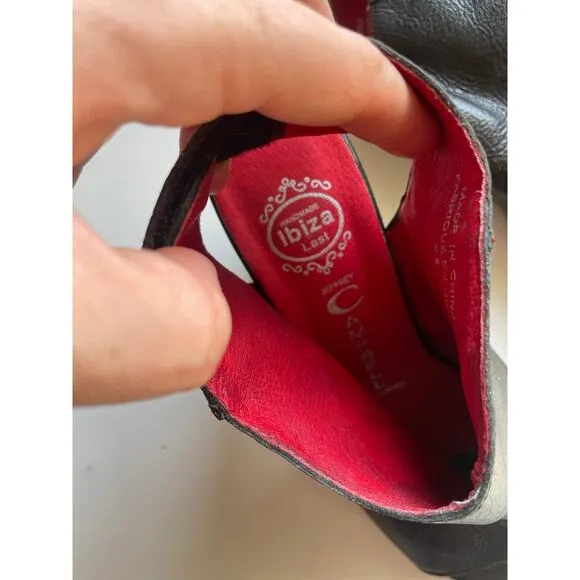 Jeffrey Campbell Peep Toe Boots Womens Size 9.5  Leather Slingback Heels Glam