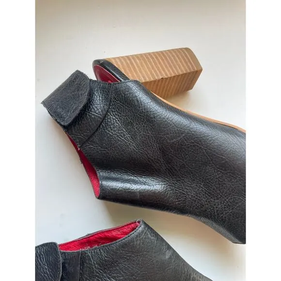 Jeffrey Campbell Peep Toe Boots Womens Size 9.5  Leather Slingback Heels Glam