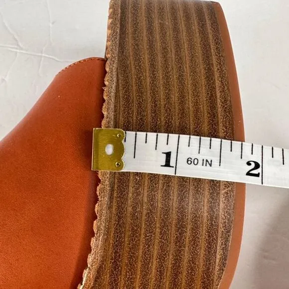 Jeffrey Campbell Platform Leather Slip-On Mules Open Toe Block Heel Size 9.5 New