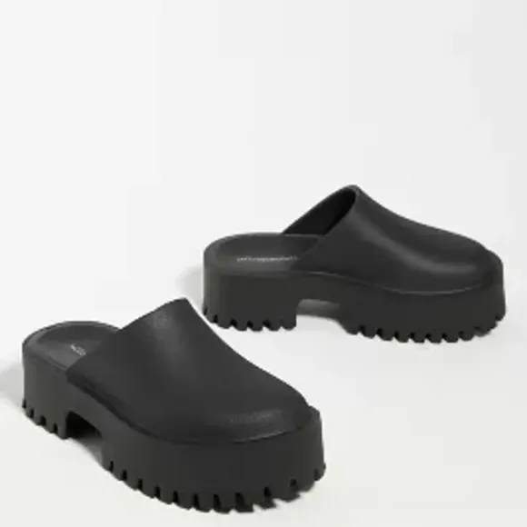 Jeffrey Campbell Play Clogge Platform Clogs Mule Black 8 NWT