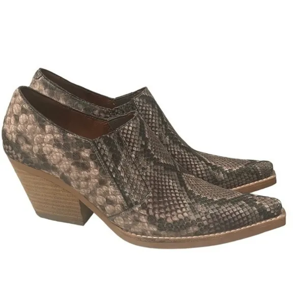 Jeffrey Campbell Rosalee Snakeskin Leather Booties Size 7
