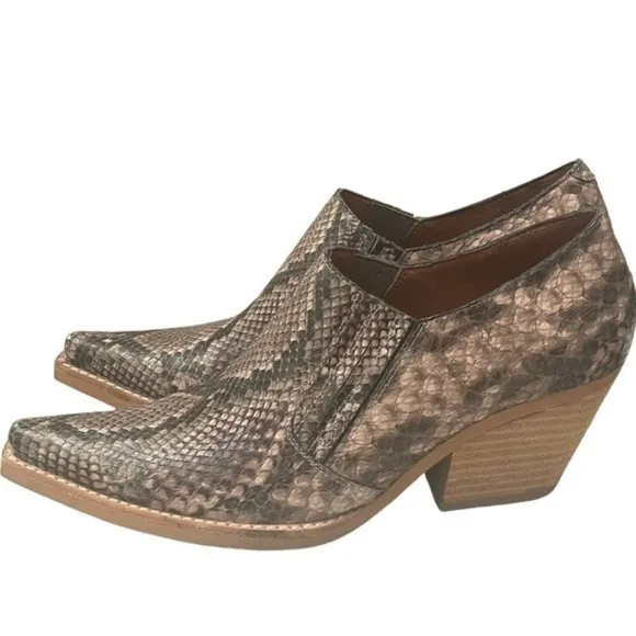 Jeffrey Campbell Rosalee Snakeskin Leather Booties Size 7