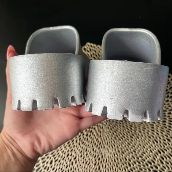 Jeffrey Campbell Silver Platform Clogs