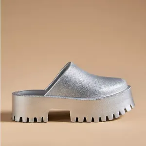 Jeffrey Campbell Silver Platform Clogs