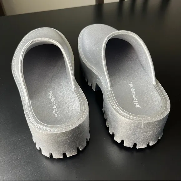 Jeffrey Campbell Silver Platform Clogs