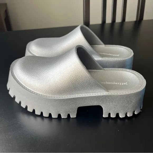 Jeffrey Campbell Silver Platform Clogs