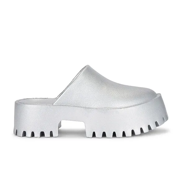 Jeffrey Campbell Silver Platform Clogs
