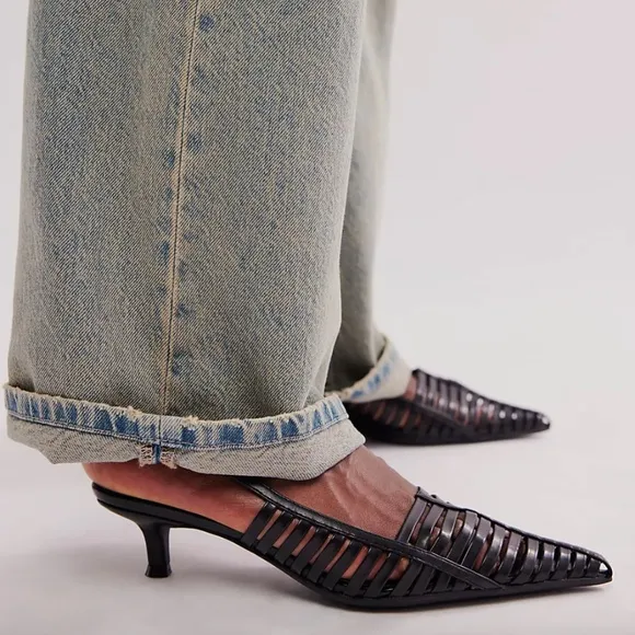 Jeffrey Campbell Uncaged Slingback Black Kitten Heel