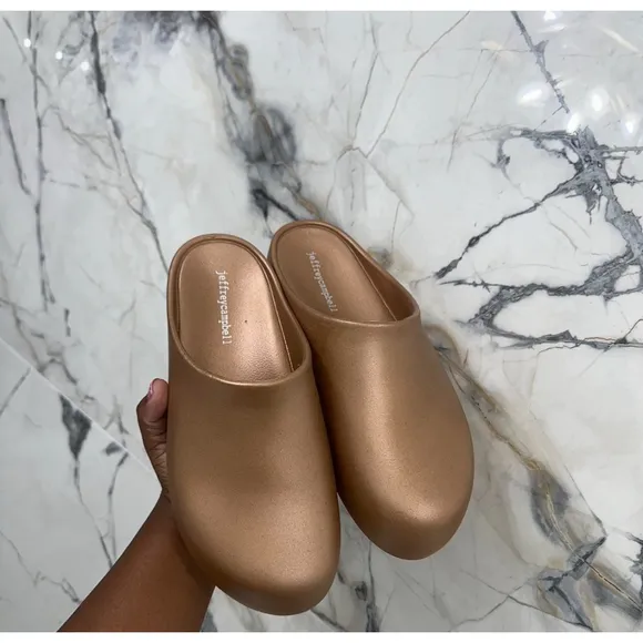 Jeffrey Campbell Unclogged Clogs Bronze