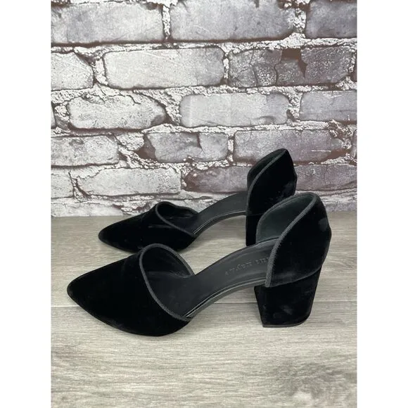 JENNI KAYNE Black Velvet D’ Orsay Block Heel Pointed Shoes Women Sz 39.5EU/9M US