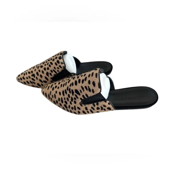 Jenni Kayne calf hair leopard print mules size 39, new