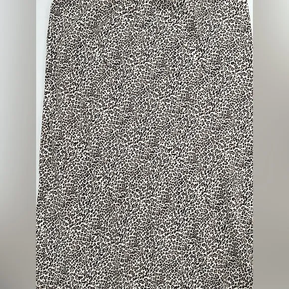 Jenni Kayne Leopard Black Brown Midi Pencil Slip Fairy Skirt Classic Timeless S