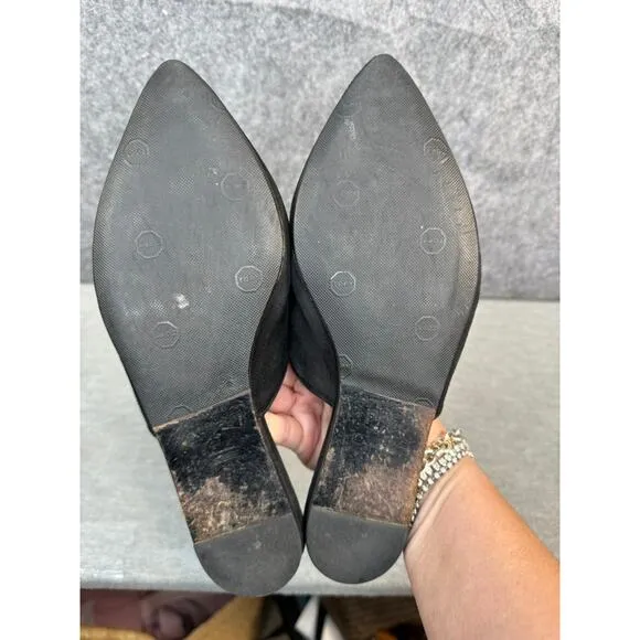 Jenni Kayne Mules Black Suede 37 Size 6.5