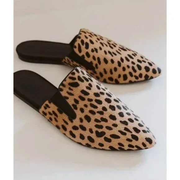 Jenni Kayne Pony Hair Mules Cheetah Print New Size 39/ US 8.5