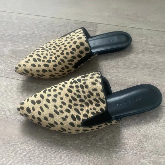 Jenni Kayne Pony Hair Mules Cheetah Print New Size 39/ US 8.5