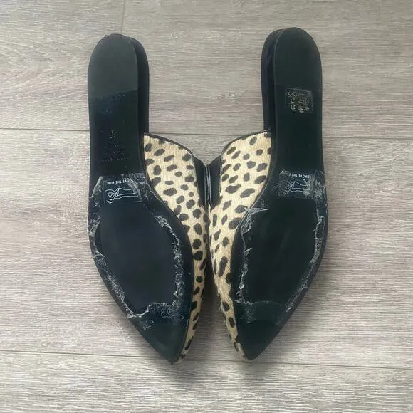 Jenni Kayne Pony Hair Mules Cheetah Print New Size 39/ US 8.5