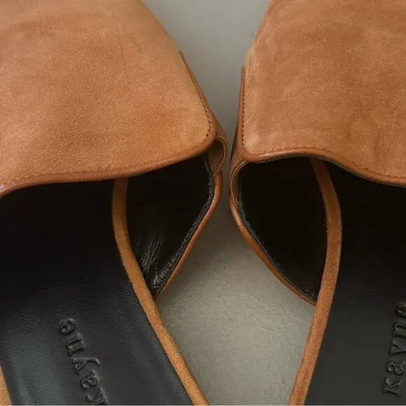 Jenni Kayne Saddle Suede Pointed Toe Flat SlipOn Mule EU38 US 7.5-8 Made Italy