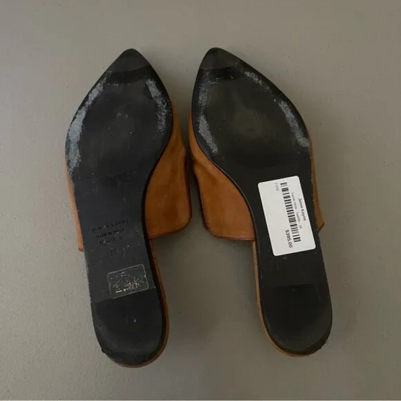Jenni Kayne Saddle Suede Pointed Toe Flat SlipOn Mule EU38 US 7.5-8 Made Italy