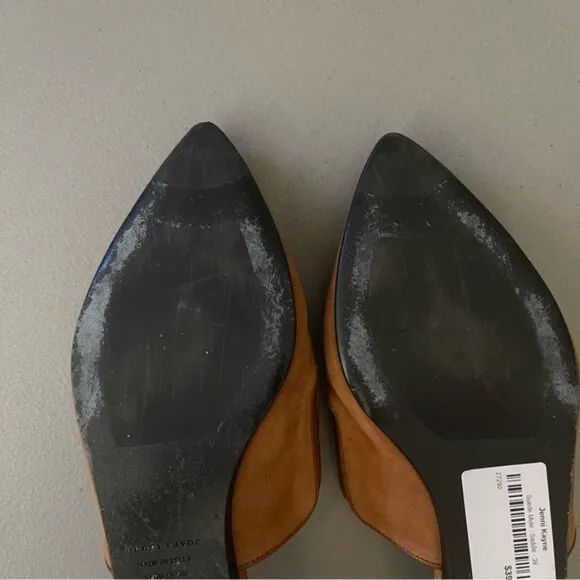 Jenni Kayne Saddle Suede Pointed Toe Flat SlipOn Mule EU38 US 7.5-8 Made Italy