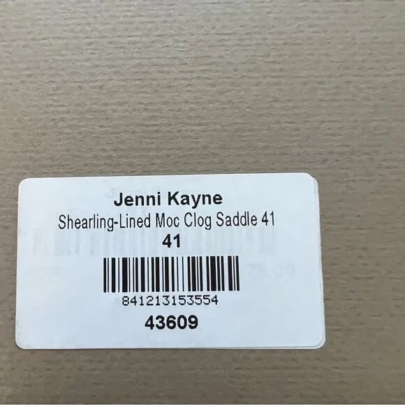 Jenni Kayne Shearling-Lined Moc Clogs Saddle Size 41 NEW