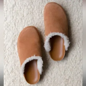Jenni Kayne Shearling-Lined Moc Clogs Saddle Size 41 NEW
