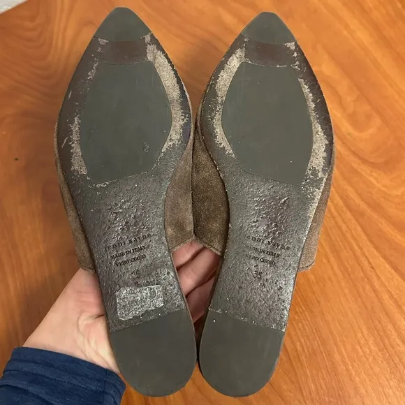 Jenni Kayne Suede Mule in Espresso Brown Leather Size 35 5 Classic Capsule Work