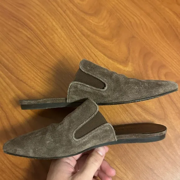 Jenni Kayne Suede Mule in Espresso Brown Leather Size 35 5 Classic Capsule Work