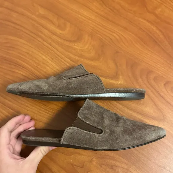 Jenni Kayne Suede Mule in Espresso Brown Leather Size 35 5 Classic Capsule Work