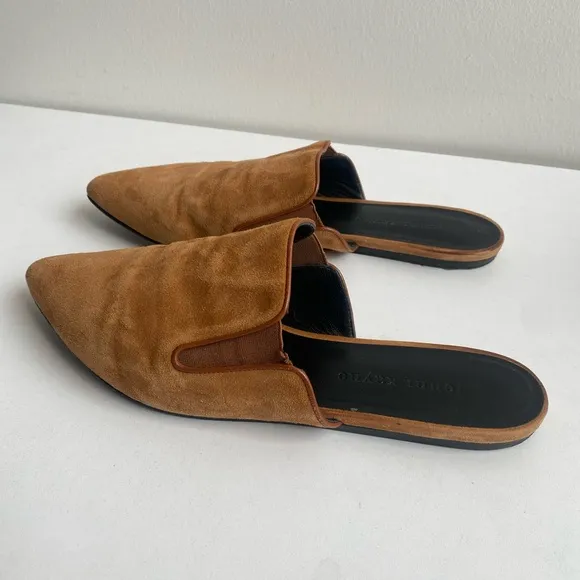 Jenni Kayne Suede Mule Slide in Saddle