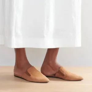 Jenni Kayne Suede Mule Slide in Saddle