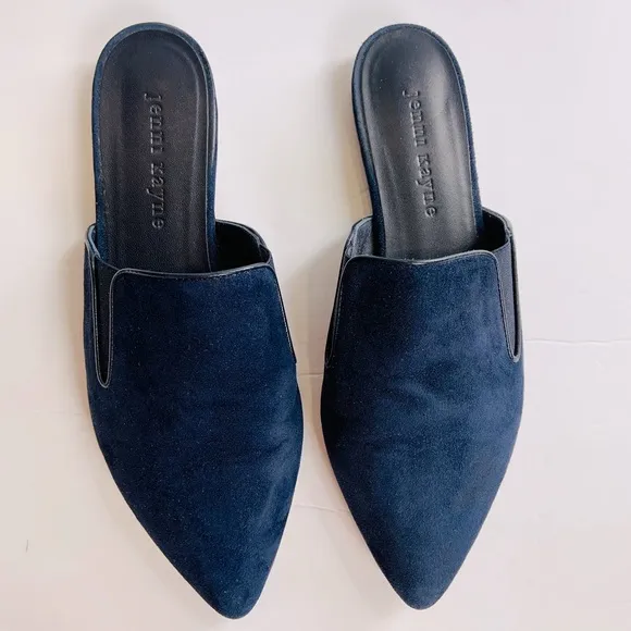 Jenni Kayne Suede Mules in Navy Blue
