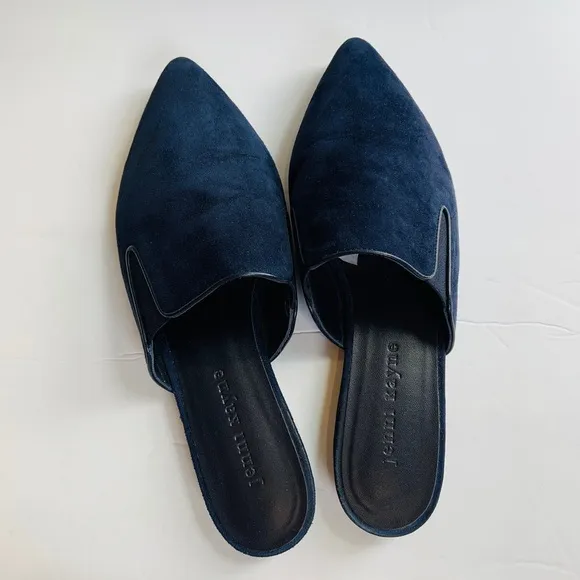 Jenni Kayne Suede Mules in Navy Blue