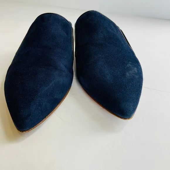 Jenni Kayne Suede Mules in Navy Blue