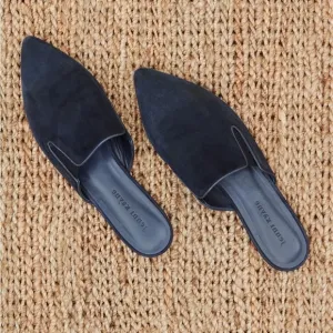 Jenni Kayne Suede Mules in Navy Blue