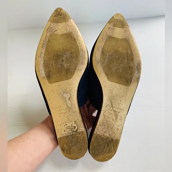 Jenni Kayne Suede Mules in Navy Blue